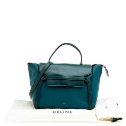 Pre Owned Celine Green Leather Small Belt Top Handle Bag