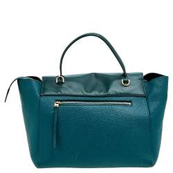 Pre Owned Celine Green Leather Small Belt Top Handle Bag