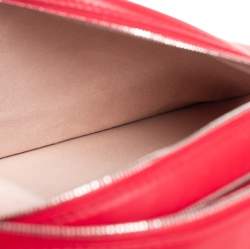 Pre Owned Celine Red Leather Roll Clutch