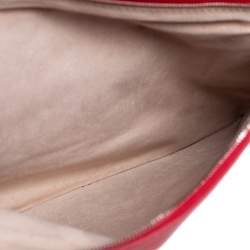 Pre Owned Celine Red Leather Roll Clutch