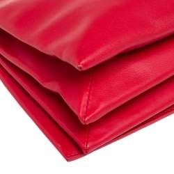 Pre Owned Celine Red Leather Roll Clutch
