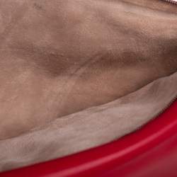 Pre Owned Celine Red Leather Roll Clutch