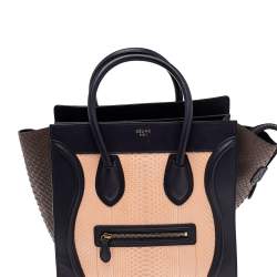 Pre Owned حقيبة يد توتس سيلين ميني لاغيدج جلد وجلد ثعبان ثلاثي اللون