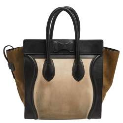 Pre Owned حقيبة يد سيلين ميني لاغيدج جلد نوبوك وجلد ثلاثية اللون