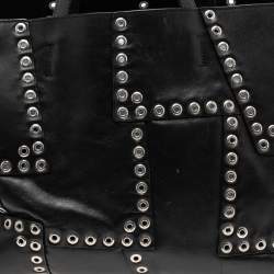 Pre Owned Celine Black Leather Grommet Cabas Tote
