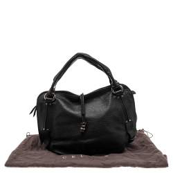 Pre Owned Celine Black Leather Medium Bittersweet Hobo