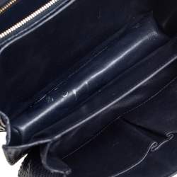 Celine Navy Blue Python Medium Classic Box Shoulder Bag