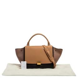 Pre Owned Celine Tri Color Leather Medium Trapeze Bag