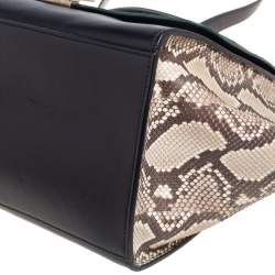 Pre Owned Celine Tricolor Python and Leather Medium Trapeze Bag