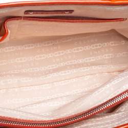 Pre Owned Celine Orange Patent Leather Boogie Tote