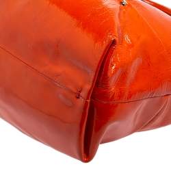Pre Owned Celine Orange Patent Leather Boogie Tote