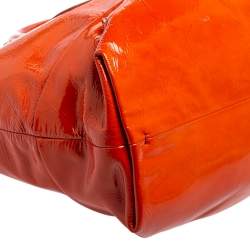 Pre Owned Celine Orange Patent Leather Boogie Tote