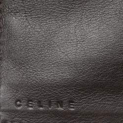 Celine Brown Macadam Canvas and Croc Embossed Leather French Wallet