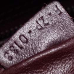 Pre Owned Celine Maroon Leather Micro Luggage Tote