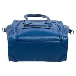 Pre Owned حقيبة يد توتس سيلين نانو لاغيدج جلد أزرق