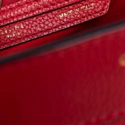Pre Owned Celine Red Leather Micro Luggage Tote