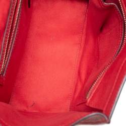 Pre Owned Celine Red Leather Micro Luggage Tote