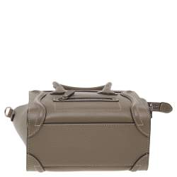 Pre Owned Céline Grey Leather Nano Luggage Tote