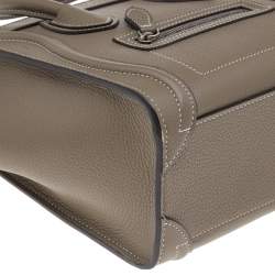 Pre Owned Céline Grey Leather Nano Luggage Tote