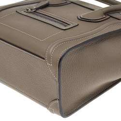 Pre Owned Céline Grey Leather Nano Luggage Tote
