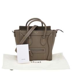 Pre Owned Céline Grey Leather Nano Luggage Tote