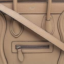 Céline Beige Leather Nano Luggage Tote