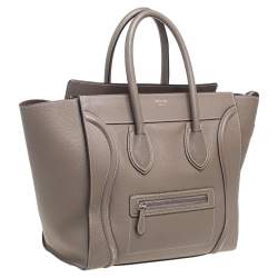 Pre Owned حقيبة يد سيلين لاغيدح ميني جلد بيج داكن 