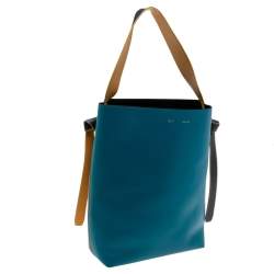 Pre Owned Celine Tricolor Leather Small Twisted Tote