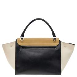 Pre Owned Celine Tri Color Leather Medium Trapeze Bag