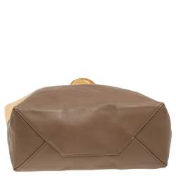 Pre Owned Celine Yellow/Brown Leather Vertical Cabas Bi-Color Tote