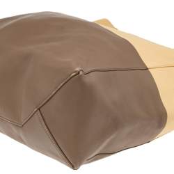 Pre Owned Celine Yellow/Brown Leather Vertical Cabas Bi-Color Tote