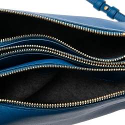 Pre Owned Céline Blue Leather Large Trio Crossbody Bag