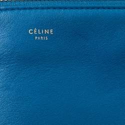Pre Owned Céline Blue Leather Large Trio Crossbody Bag