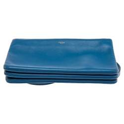 Pre Owned Céline Blue Leather Large Trio Crossbody Bag
