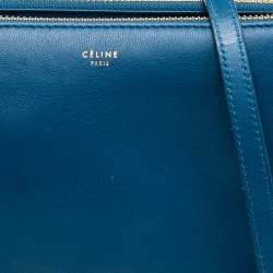 Pre Owned Céline Blue Leather Large Trio Crossbody Bag