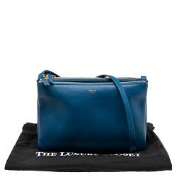 Pre Owned Céline Blue Leather Large Trio Crossbody Bag