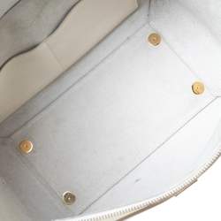 Pre Owned Celine Off White Leather Mini Belt Top Handle Bag