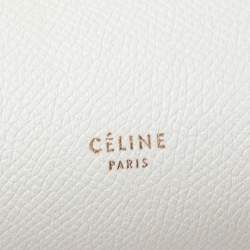 Pre Owned Celine Off White Leather Mini Belt Top Handle Bag