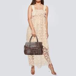 Pre Owned Celine Brown Leather Classic Shoulder Bag