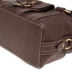 Pre Owned Celine Brown Leather Classic Shoulder Bag