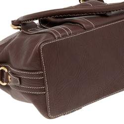 Pre Owned Celine Brown Leather Classic Shoulder Bag