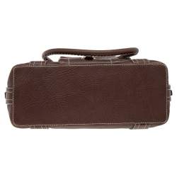 Pre Owned Celine Brown Leather Classic Shoulder Bag