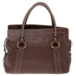 Pre Owned Celine Brown Leather Classic Shoulder Bag