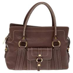 Pre Owned Celine Brown Leather Classic Shoulder Bag