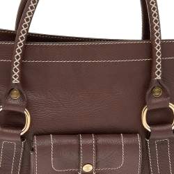 Pre Owned Celine Brown Leather Classic Shoulder Bag