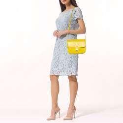 Celine Yellow Python Medium Classic Box Shoulder Bag