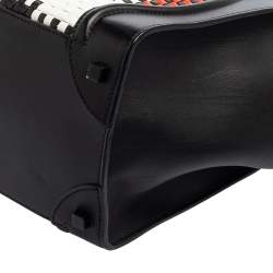 Pre Owned Celine Multicolor Woven Leather Medium Phantom Luggage Tote