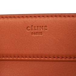 Pre Owned Celine Orange Leather Medium Phantom Luggage Tote 