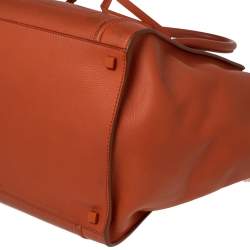 Pre Owned Celine Orange Leather Medium Phantom Luggage Tote 