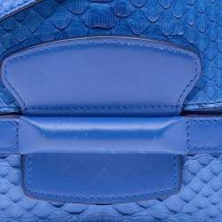 Pre Owned Celine Blue Python Small Tab Crossbody Bag